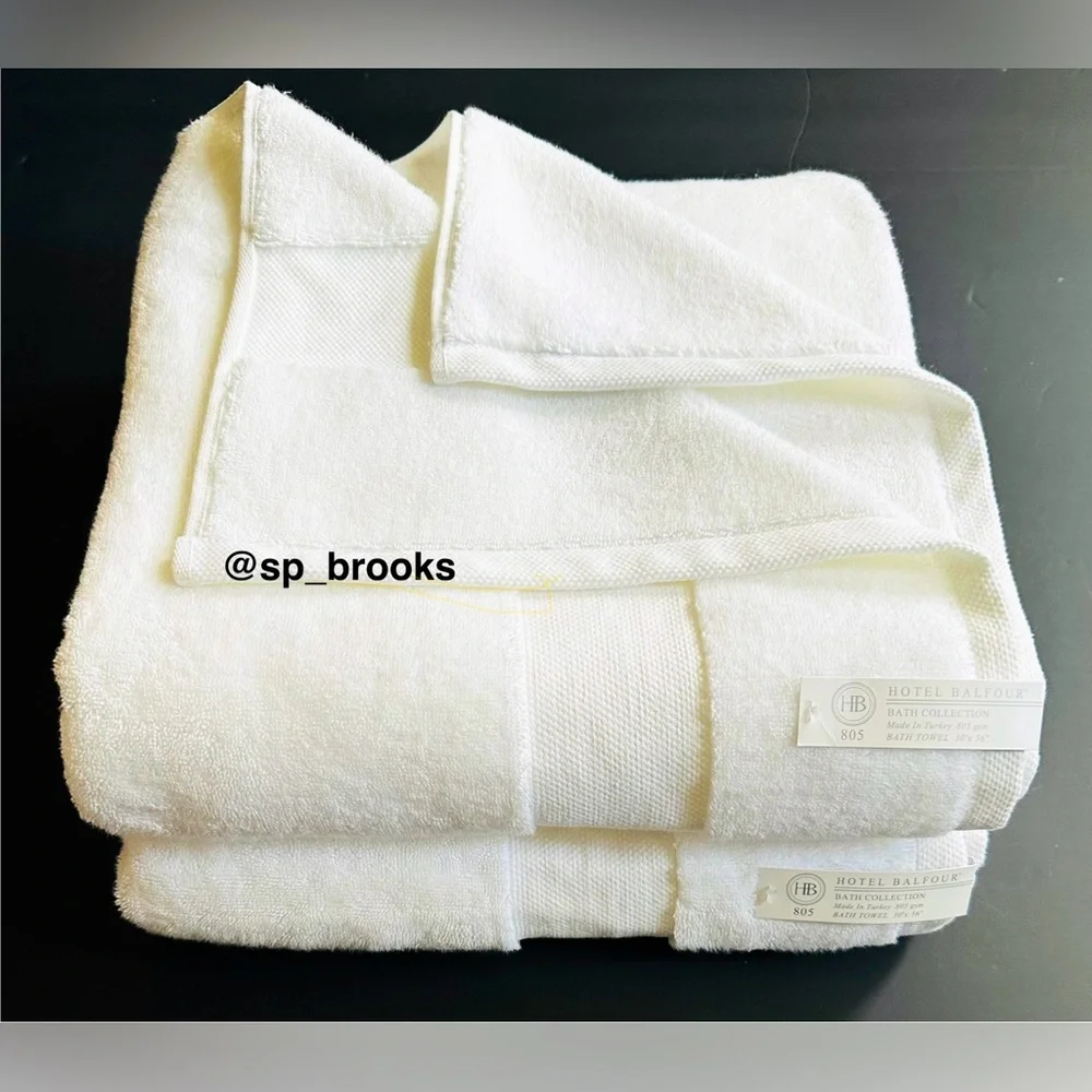 🎁Hotel Balfour Bath Towel Set - White - 750 & 805 gsm - 9 PCS - Made in Turkey